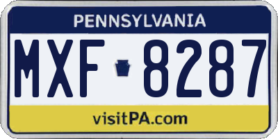 PA license plate MXF8287