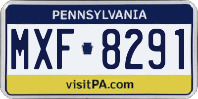 PA license plate MXF8291