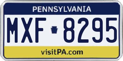 PA license plate MXF8295