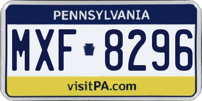PA license plate MXF8296