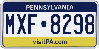PA license plate MXF8298