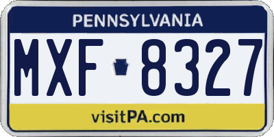 PA license plate MXF8327