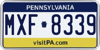 PA license plate MXF8339