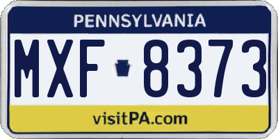 PA license plate MXF8373