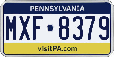PA license plate MXF8379