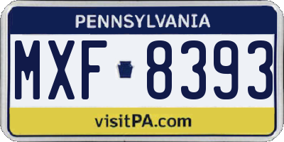 PA license plate MXF8393