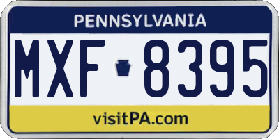 PA license plate MXF8395