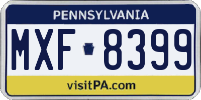 PA license plate MXF8399