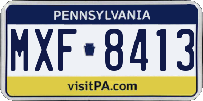 PA license plate MXF8413