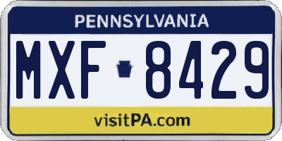 PA license plate MXF8429