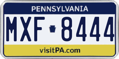 PA license plate MXF8444