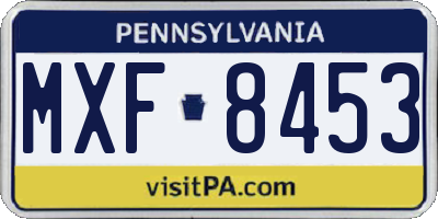 PA license plate MXF8453