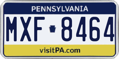 PA license plate MXF8464