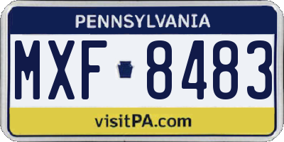 PA license plate MXF8483
