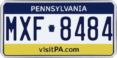 PA license plate MXF8484