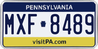 PA license plate MXF8489