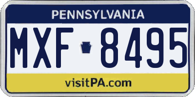 PA license plate MXF8495