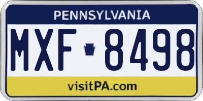 PA license plate MXF8498