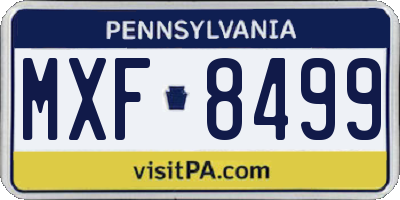 PA license plate MXF8499