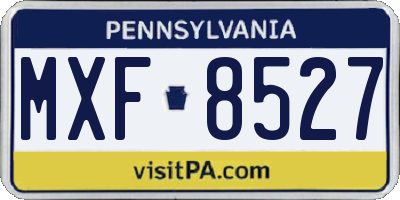 PA license plate MXF8527