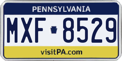 PA license plate MXF8529