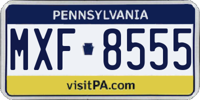 PA license plate MXF8555