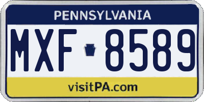 PA license plate MXF8589
