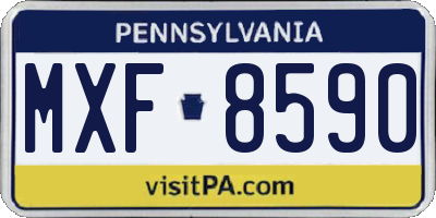 PA license plate MXF8590