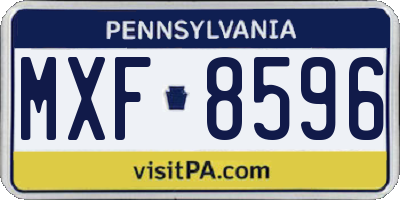 PA license plate MXF8596
