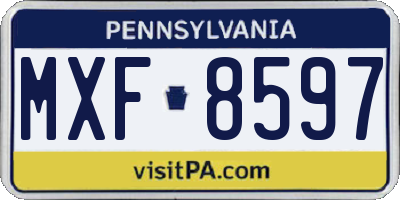 PA license plate MXF8597