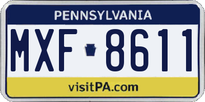 PA license plate MXF8611
