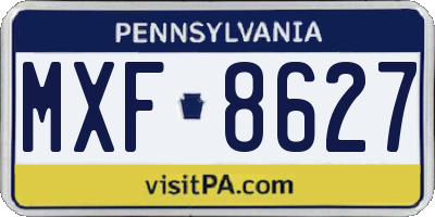 PA license plate MXF8627