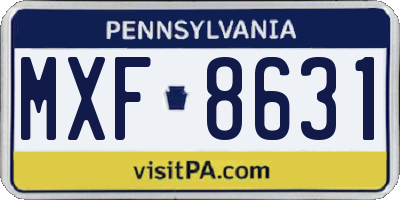 PA license plate MXF8631