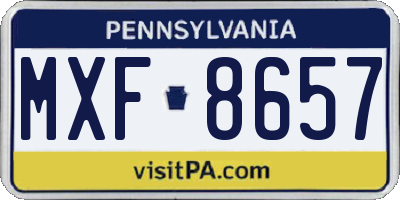 PA license plate MXF8657