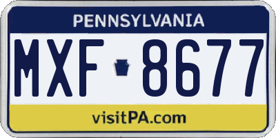 PA license plate MXF8677