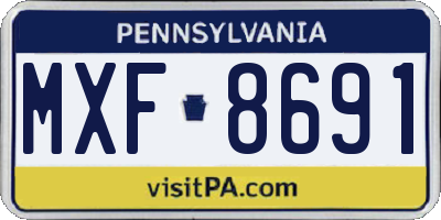 PA license plate MXF8691