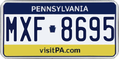 PA license plate MXF8695
