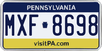 PA license plate MXF8698