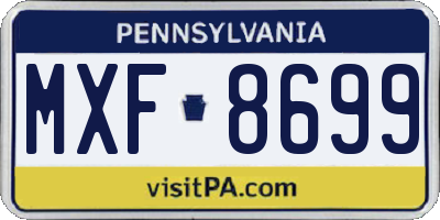 PA license plate MXF8699