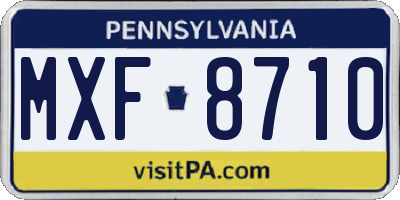 PA license plate MXF8710