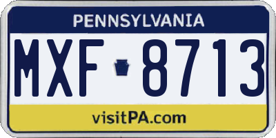 PA license plate MXF8713