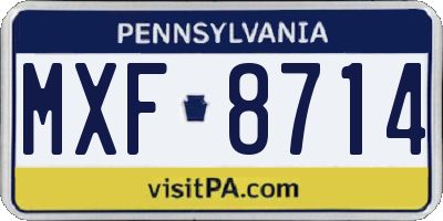 PA license plate MXF8714