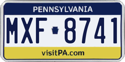 PA license plate MXF8741