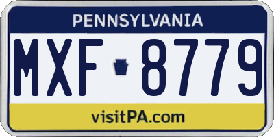PA license plate MXF8779