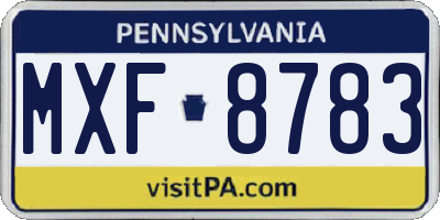 PA license plate MXF8783