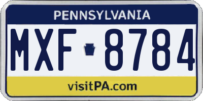 PA license plate MXF8784