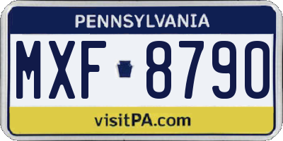 PA license plate MXF8790