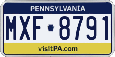 PA license plate MXF8791