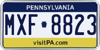 PA license plate MXF8823