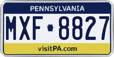 PA license plate MXF8827